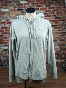 Pegatina para mujer Patagonia Shop liviana con cremallera completa con capucha bolsillos grises orgánicos - Imagen 1 de 10