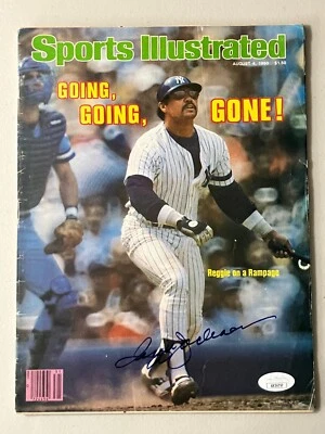 REGGIE JACKSON SIGNED 1980 SPORTS ILLUSTRATED ISSUE JSA AUTH YANKEES AUTO  - Image 1 of 2