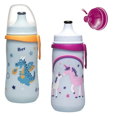 Nip Kinder Trinkflasche Kids Cup 330ml PP mit auslaufsicherer Push-Pull Tülle - Bild 1 von 4