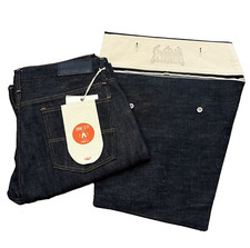 NEW NWT RARE BIG JOHN SELVEDGE BLYE DENIM JEANS W/ BAG 38 JAPAN JAPANESE