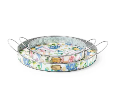 MacKenzie-Childs Wildflowers Serving Trays (set of 2) - Image 1 of 3