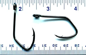 1000 Matzuo 150010 black chrome sickle Siwash Open Eye fish hooks size 3/0 - Picture 1 of 1