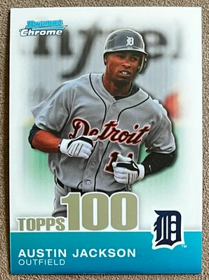 Bowman Chrome Topps 100 2010 #TPC9 Austin Jackson/999 Detroit Tigers numerado Foto 1 de 2