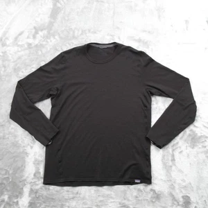 Patagonia Shirt Mens Medium Black Merino Wool Long Sleeve Base Layer Outdoor - Picture 1 of 20