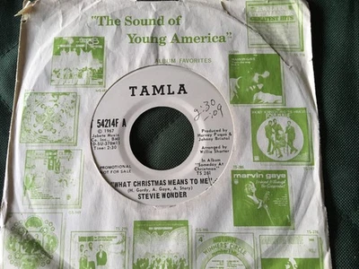 1967 STEVIE WONDER PROMO 45 “What CHRISTMAS Means To Me” (Same Both Sides) TAMLA - Image 1 of 4
