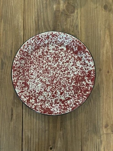 CGS International Enamelware Red White Splatter 12.5" Round Tray Platter - Picture 1 of 9