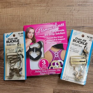 EZ Over-All Silver and Gold Buckles /Glamorlines Strap Concealer Clip - Picture 1 of 6