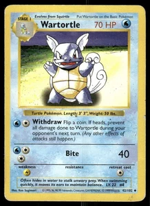 Pokemon Tcg Wartortle [Shadowless] #42 Pokemon Base Set MP - Picture 1 of 2