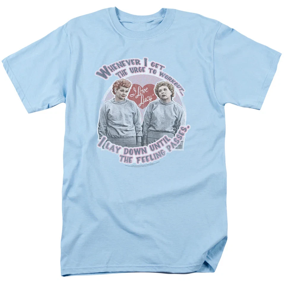 I Love Lucy Lucys Workout Mens T Shirt Light Blue - Image 1 of 1