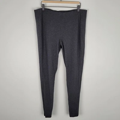 J. Jill Size L Ponte Leggings Pull On Pants Elastic Waist Houndstooth Gray - Image 1 of 4