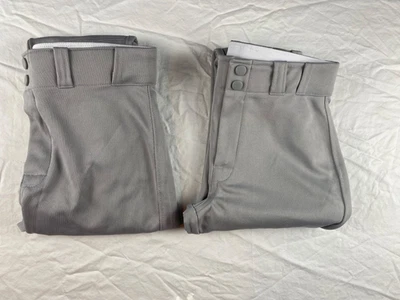 2 PAIR Easton Baseball Youth Boys Baseball Pants Gray Choose Size - Image 1 of 4