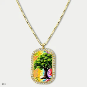 Increíble Colorido Árbol de la Vida Colgante Collar Cadena Impresa Etiqueta de Perro Cadena Regalo - Imagen 1 de 4