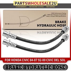2x Rear Brake Hydraulic Hose for Honda Civic 84-87 92-00 Civic del Sol 1993-1997