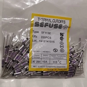 5p 113°C Celsius Degree SF113E SEFUSE Cutoffs 10A 250V NEC Thermal Fuse 235.4°F - Picture 1 of 1