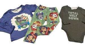 Boys Clothes Lot Sz 3/6M Lot Of 3 Pieces Fall Winter Christmas Boutique Pajamas - Picture 1 of 7