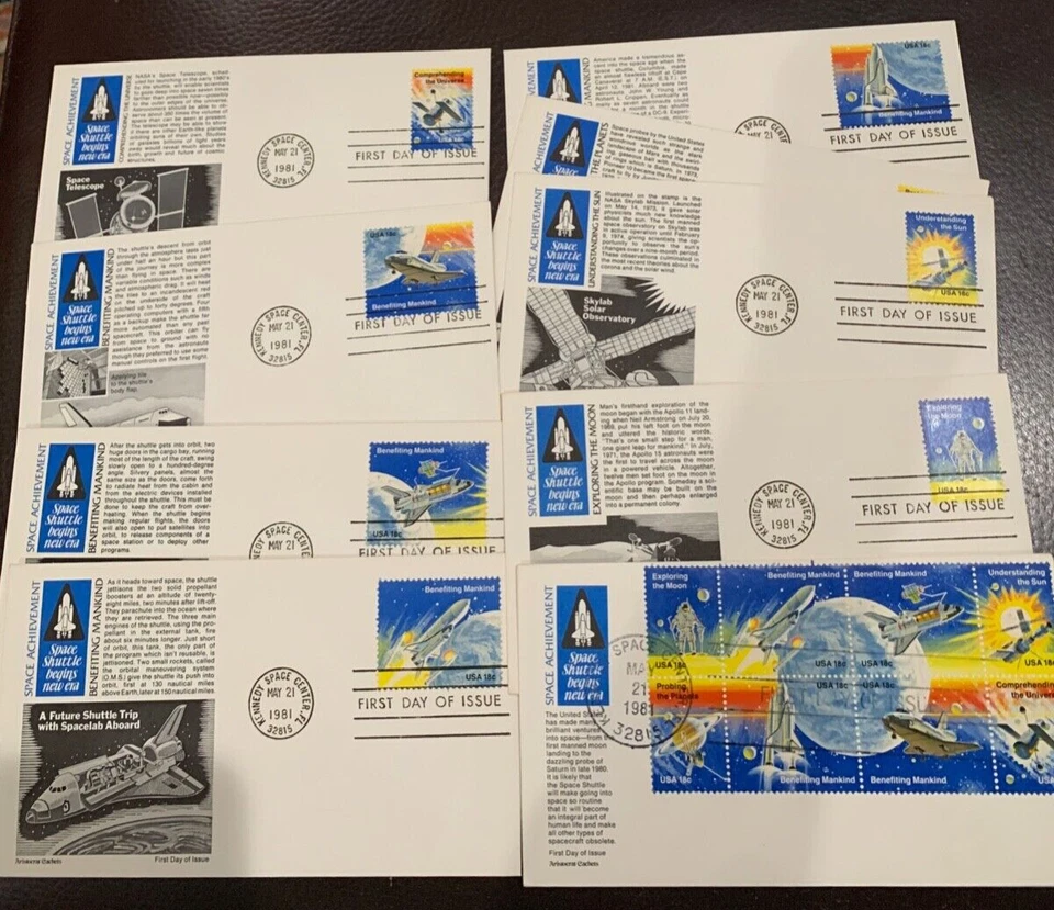 FDC Set of 9 - Scott# 1912-19 - Space Achievement - Aristocrat Cachets- Perfect! - Image 1 of 1