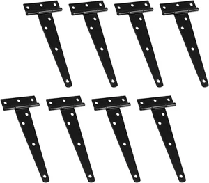 8Pcs 6 Inch T-Strap Door Hinge Heavy Duty Gate Hinge Barn Door Hinge Tee Hinge - Picture 1 of 7