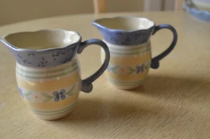 Pfaltzgraff Summer Breeze Creamer Cream Pitcher Blue Flowers 4 5/8 Inches Tall - Picture 1 of 7