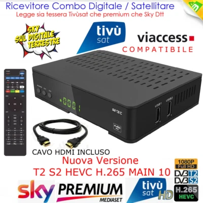 DIGIQUEST DECODER COMBO EVO - PREMIUM MEDIASET READY TIVUSAT SKY DIGITALE TERRESTRE