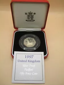 BULLION 1997 Royal Mint Silver Proof Fifty Pence Piece Piedfort Coin Ltd Edition - Picture 1 of 4