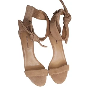 Banana Republic Heels Ankle Tie Suede Stiletto Sandals Beige Size 8 - Picture 1 of 3