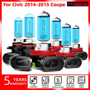 Halogen 9005 H11 Headlight H11 Fog Light Bulbs For Honda Civic 2014-2015 Coupe - Picture 1 of 6