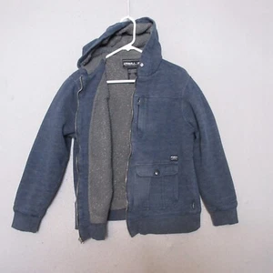 Vintage Oneill Hoodie Boys Medium Blue Sherpa Lined Skate Surf Y2K 90s Grunge - Picture 1 of 15