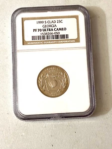 1999-S CLAD 25c GEORGIA NGC PROOF 70 ULTRA CAMEO - Picture 1 of 2