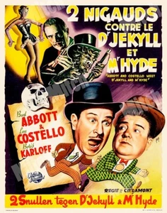 Cartel belga de ABBOTT & COSTELLO MEET DR JEKYLL & MR HYDE 1953 TARJETA DE LOBBY 11X14 - Imagen 1 de 1