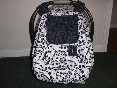 **NIGHTMARE BEFORE CHRISTMAS** Fitted canopy w/peekaboo open Handmade - Image 1 of 4