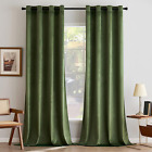 Olive Green Christmas Velvet Curtains 96 Inches Long Blackout Insulated Soundpro