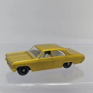 1960s LESNEY MATCHBOX NO. 36 OPEL DIPLOMAT DIECAST ~ YELLOW/GREEN WHITE INTERIOR - Picture 1 of 4