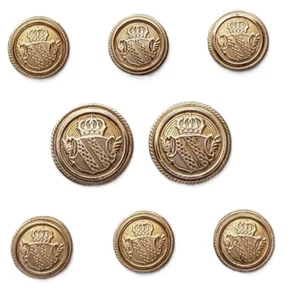Vintage Palm Beach Blazer Buttons Set Shield Pattern Gold Brass S9P Men's - Picture 1 of 1