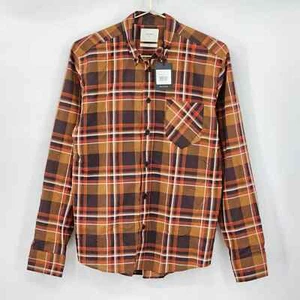 Billy Reid Men's Orange Brown Tuscumbia Plaid Shirt Standard Size Small NWT - Picture 1 of 6