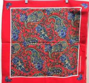 Vintage Paisley Floral Bandana Blue Roses Fabric Quilt, Scarf diy RN 14193 22"SQ - Picture 1 of 4