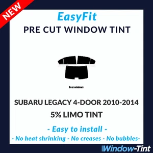 EasyFit Static Pre Cut Tint For Subaru Legacy 4-Door 2010-14 - 5% Limo Rear - Picture 1 of 3