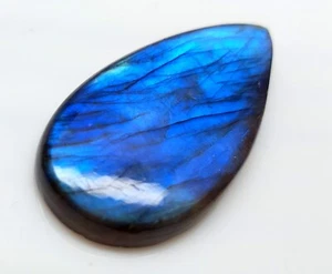 57,85 ct 100 % natürlicher Labradorit blau auffällige Birne Cabochon loser Edelstein SQ-93 - Bild 1 von 4