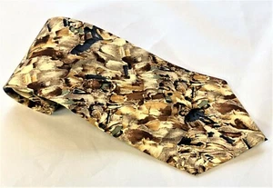 Nino Cerruti Designer Neck Tie 100% Silk 57-1/2" x 4" Made in USA Beige #1083 - Picture 1 of 4
