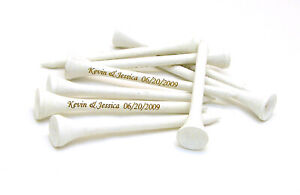 Personalized 2 3/4" White golf tees