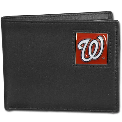 Washington Nationals Bi-Fold Fine Grain Leather Wallet, MLB Boxed - Image 1 of 2