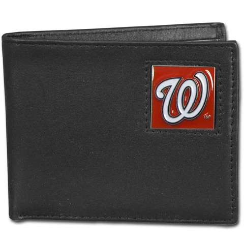 Washington Nationals Bi-Fold Fine Grain Leather Wallet, MLB Boxed Cover