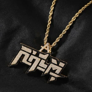5AAA+ CZ Hop Hip Ice Out Real Hasta La Muerte Pendant Chain 24k Real Gold Plated - Picture 1 of 13