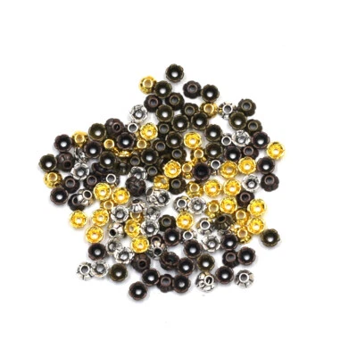 10000 piezas tapas de cuentas finales con forma de flor colores se adaptan a cuentas de 4-5 mm hágalo usted mismo joyería de 3 mm Foto 1 de 4