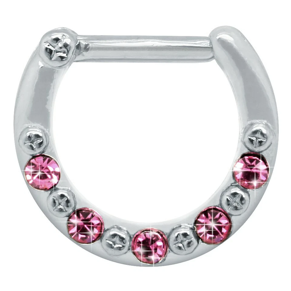 Piercing Septum Nasenring Nasenpiercing Brustwarzenpiercing Clicker Strasssteine - Bild 1 von 1