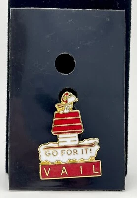 Vintage Peanuts Snoopy Vail Colorado Ski Resort Pin Aviva Red Baron Flying Ace - Image 1 of 4