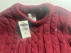 Old Navy Unisex 4T Burgundy Sweater 100% Cotton 36-40 LB NWT - Picture 1 of 4