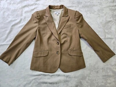 Ann Taylor LOFT Womens Size 10 Lined Blazer Jacket Exposed Stich Shoulder Detail Foto 1 de 4