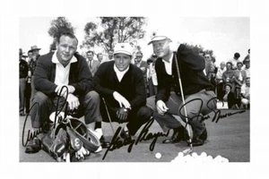 JACK NICKLAUS & GARY PLAYER & ARNOLD PALMER SIGNED PHOTO POSTER PRINT - Picture 1 of 1