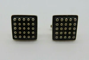 Gemelos vintage Foster cuadrados negros y dorados con tachuelas para hombre - Imagen 1 de 7