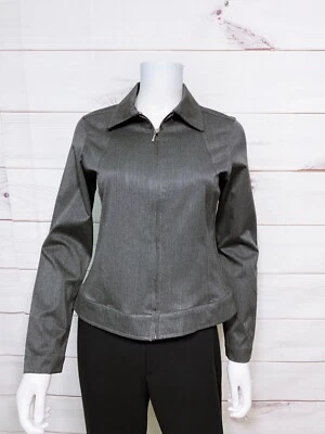 Geoffrey Beene Sport Womens Jacket Size 4 Stretch Gray Front Zip Long Sleeve - Image 1 of 4